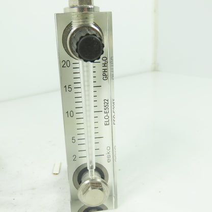 Esko ELO-E5522 Variable Area Flow Meter 2-20 GPH H2O
