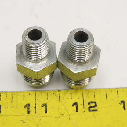 1/4" NPT Male x 1/2" JIC Flare Male Reducer Coupling Lot Of 2