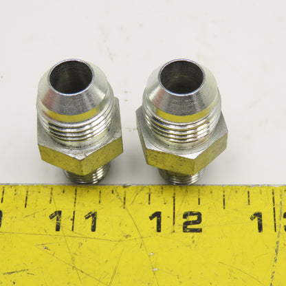 1/4" NPT Male x 1/2" JIC Flare Male Reducer Coupling Lot Of 2