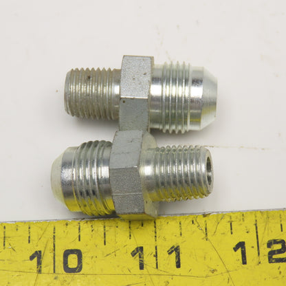 1/4" NPT Male x 1/2" JIC Flare Male Reducer Coupling Lot Of 2