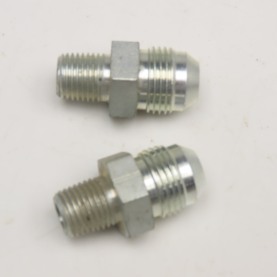 1/4" NPT Male x 1/2" JIC Flare Male Reducer Coupling Lot Of 2