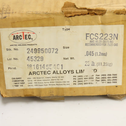 Arctec FCS 223 N 0.45" 1.2mm Welding Wire AWS A5.29 E81T1-NI1