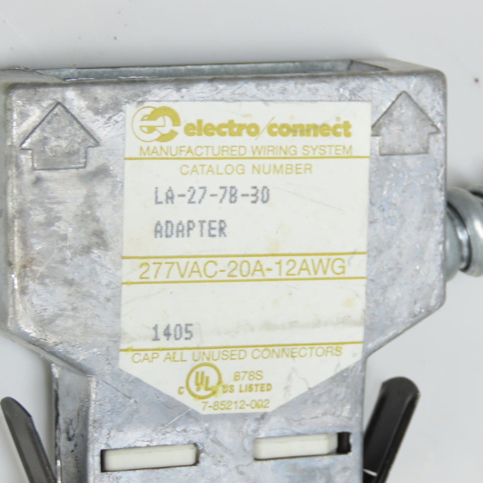 Electro Connect LA-27-7B-30 Cable Adapter 277VAC 20A 12AWG