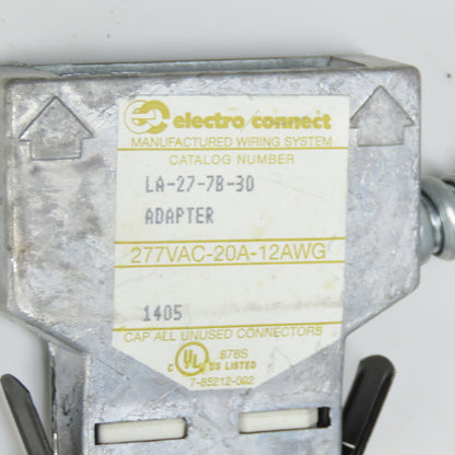 Electro Connect LA-27-7B-30 Cable Adapter 277VAC 20A 12AWG
