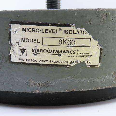 Vibro Dynamics 8K60 Micro Level Machine Isolator Rubber Mounting Pads 8"OD Lot/4