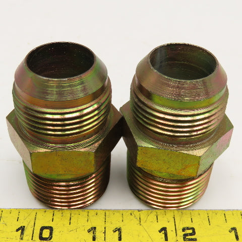 Parker 1" NPT x 1" JIC Male Adaptor Reducer Union Lot Of 2
