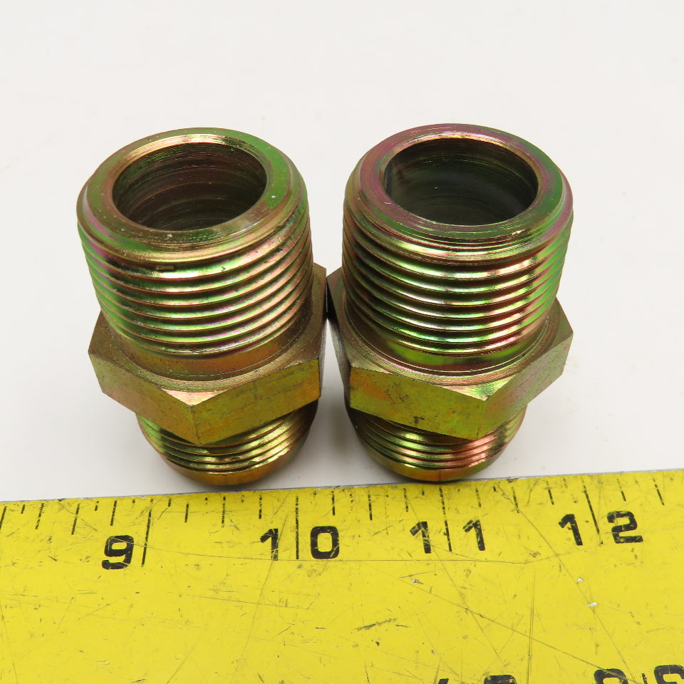 Parker 1" NPT x 1" JIC Male Adaptor Reducer Union Lot Of 2