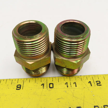 Parker 1" NPT x 1" JIC Male Adaptor Reducer Union Lot Of 2