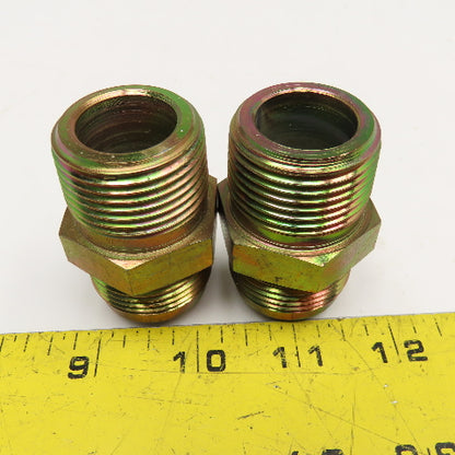 Parker 1" NPT x 1" JIC Male Adaptor Reducer Union Lot Of 2