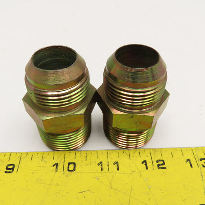Parker 1" NPT x 1" JIC Male Adaptor Reducer Union Lot Of 2