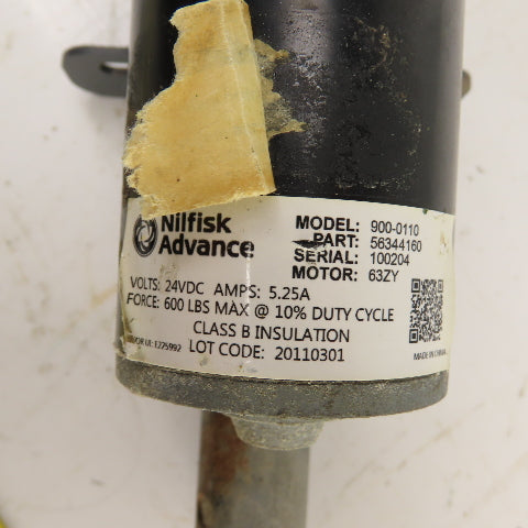 Nilfisk Advance 56344160 900-0110 24VDC Actuator Motor From ES4000 Tested