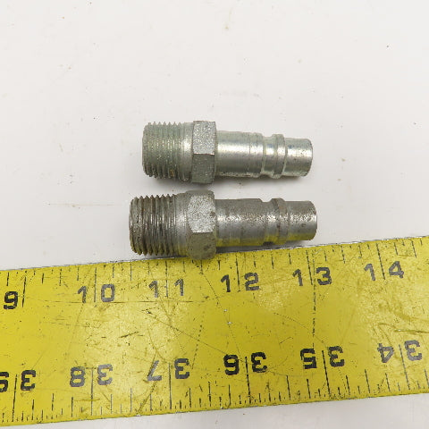 Parker H2F 1/2-24 NPT Pneumatic Industrial Quick Connect Male Nipple Lot Of 2