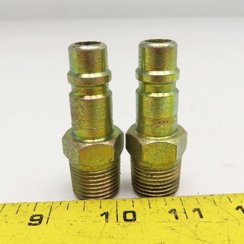 Parker H2F 1/2-24 NPT Pneumatic Industrial Quick Connect Male Nipple Lot Of 2