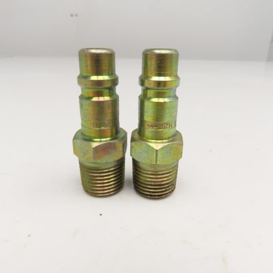 Parker H2F 1/2-24 NPT Pneumatic Industrial Quick Connect Male Nipple Lot Of 2