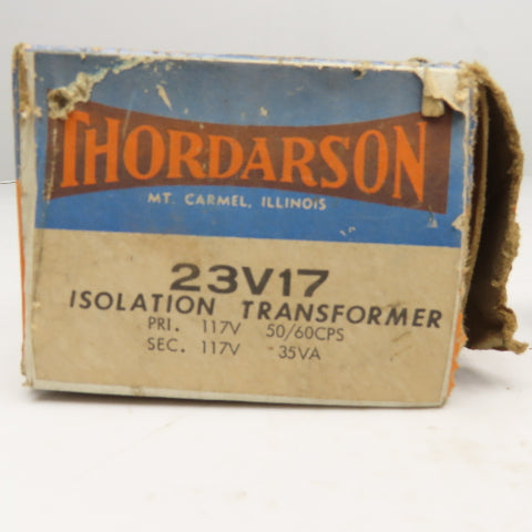 Thordarson 23V17 117V 50/60Hz Primary 117V Sec. Isolation Transformer