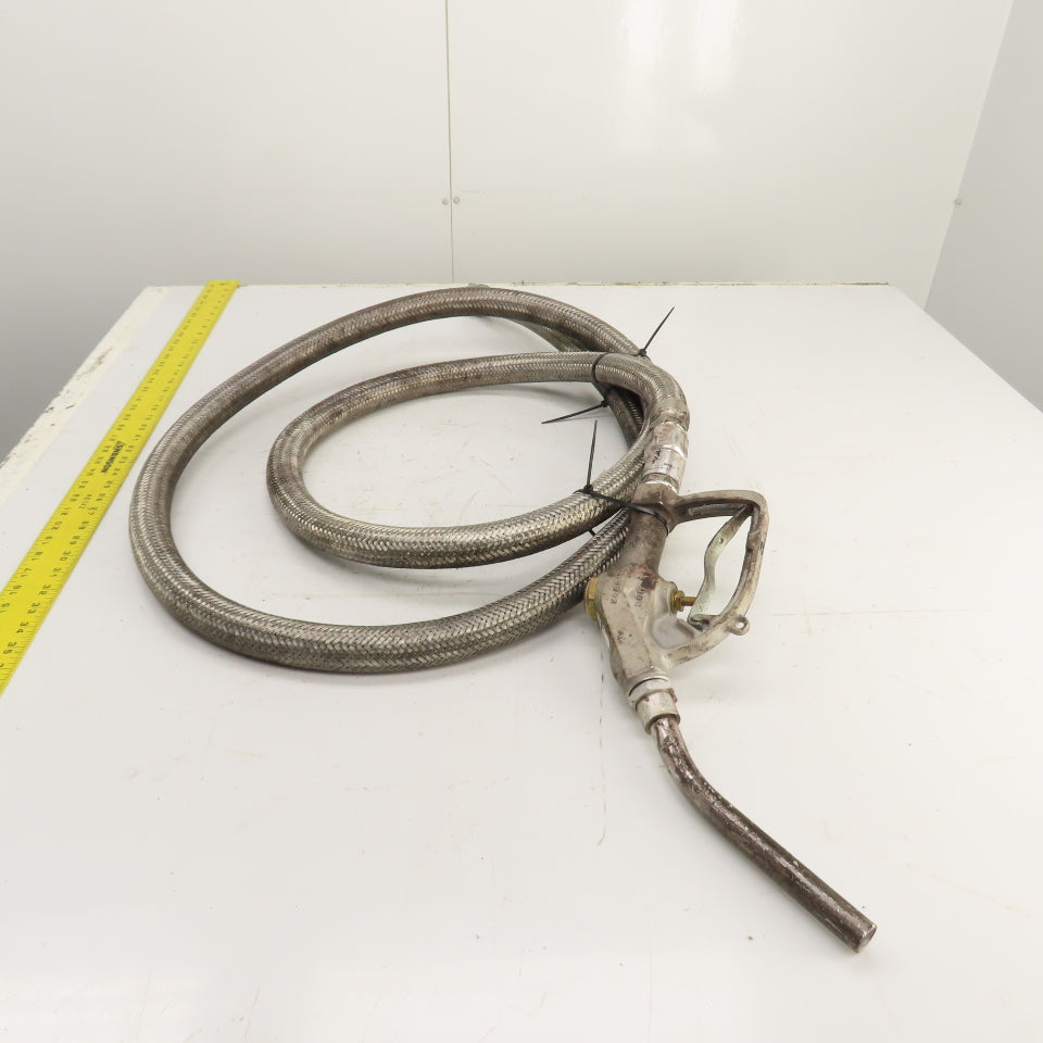 Morrison 300 Gas Fuel Transfer Nozzle W/ 12' Stainless Steel Braided Hose