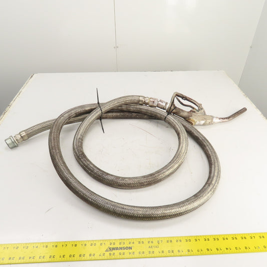 Morrison 300 Gas Fuel Transfer Nozzle W/ 12' Stainless Steel Braided Hose