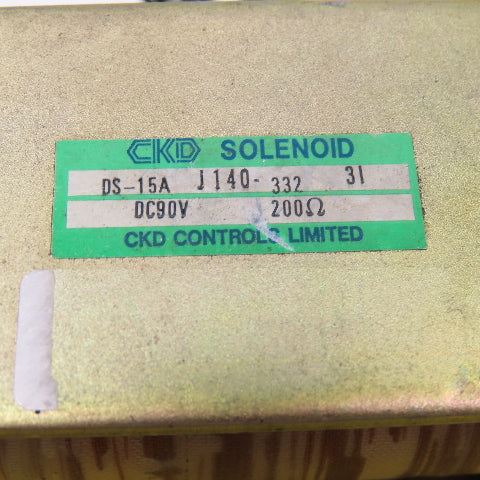 CKD DS-15A J140-332 90VDC Solenoid Coil