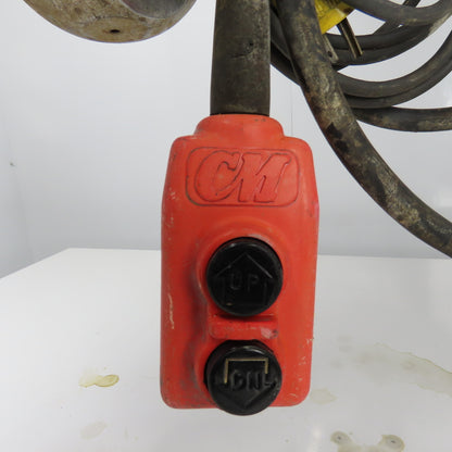 CM Model A 1/8 Ton 250LB Electric Chain Hoist 115V 1Ph 32FPM 10' Lift