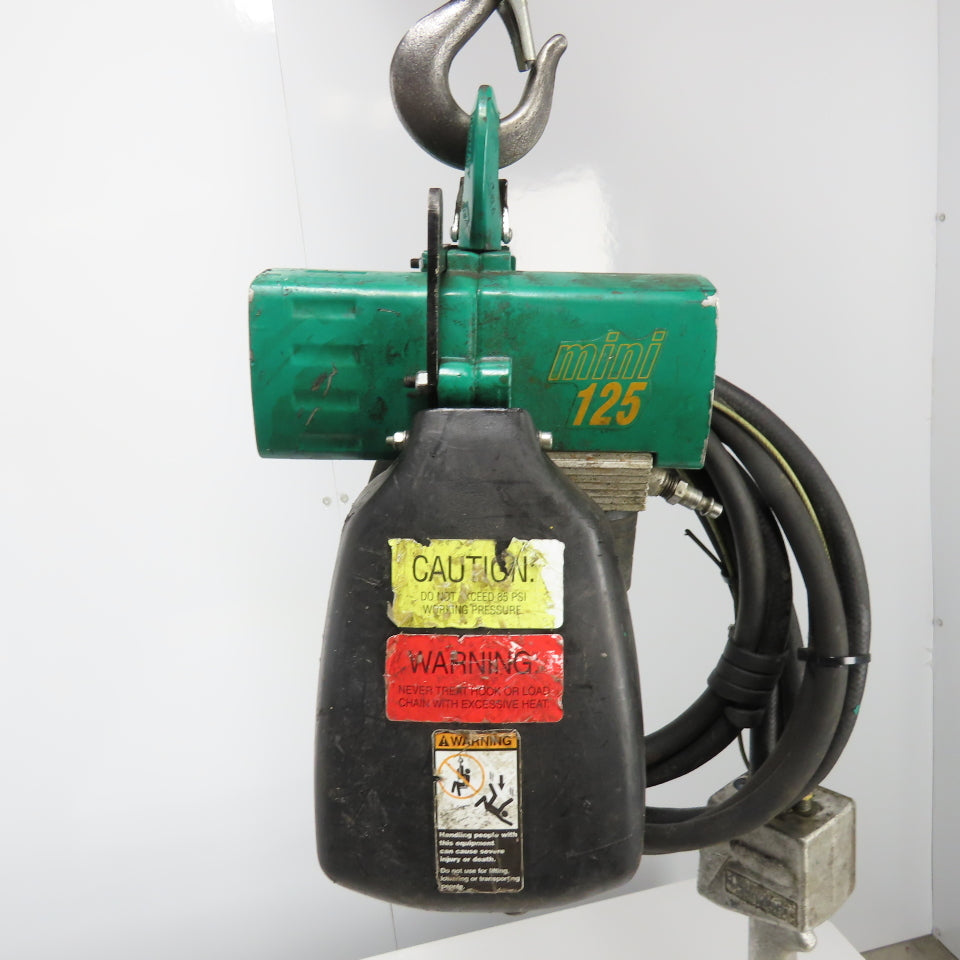 J.D. Neuhaus Mini 125 1/8 Ton 250Lb Pneumatic Air chain Hoist 4.9FPM 10' Lift