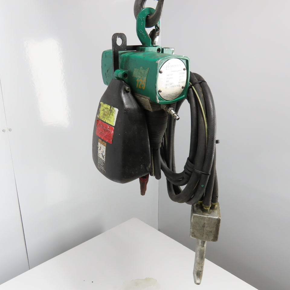 J.D. Neuhaus Mini 125 1/8 Ton 250Lb Pneumatic Air chain Hoist 4.9FPM 10' Lift
