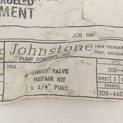 Johnstone Equipment 300-442RK 1-1/4" Port Check Valve Repair Kit