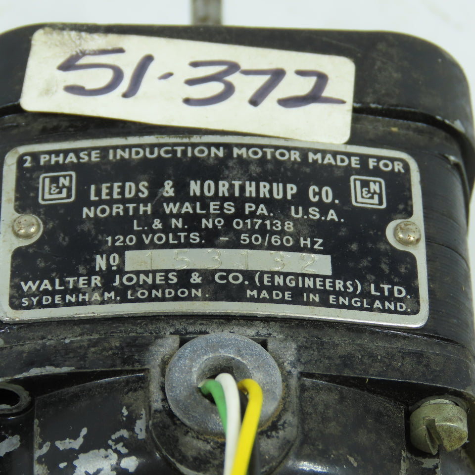 Leeds & Northup 153132 2-Phase Induction Motor 120V 50/60HZ 3/16" Shaft