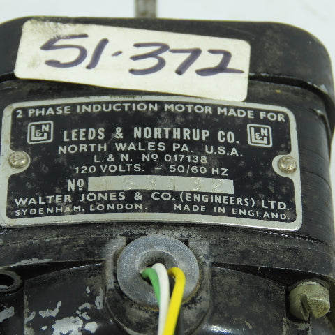 Leeds & Northup 153132 2-Phase Induction Motor 120V 50/60HZ 3/16" Shaft