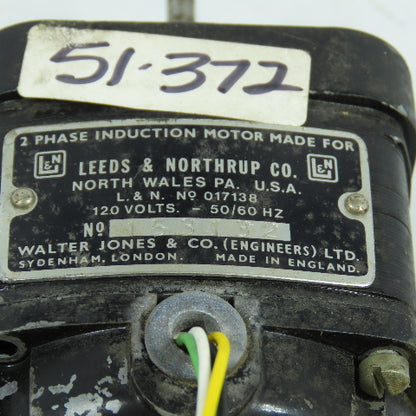 Leeds & Northup 153132 2-Phase Induction Motor 120V 50/60HZ 3/16" Shaft