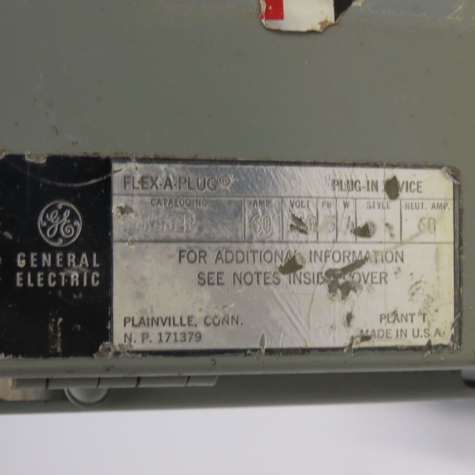 GE General Electric FVK46EB Flex-A-Plug 60A Breaker Bus Plug 480VAC 3Ph