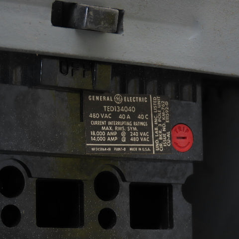 GE General Electric Flex-A-Plug 40A Breaker Bus Plug 480VAC 3Ph TED134040
