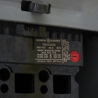GE General Electric Flex-A-Plug 40A Breaker Bus Plug 480VAC 3Ph TED134040