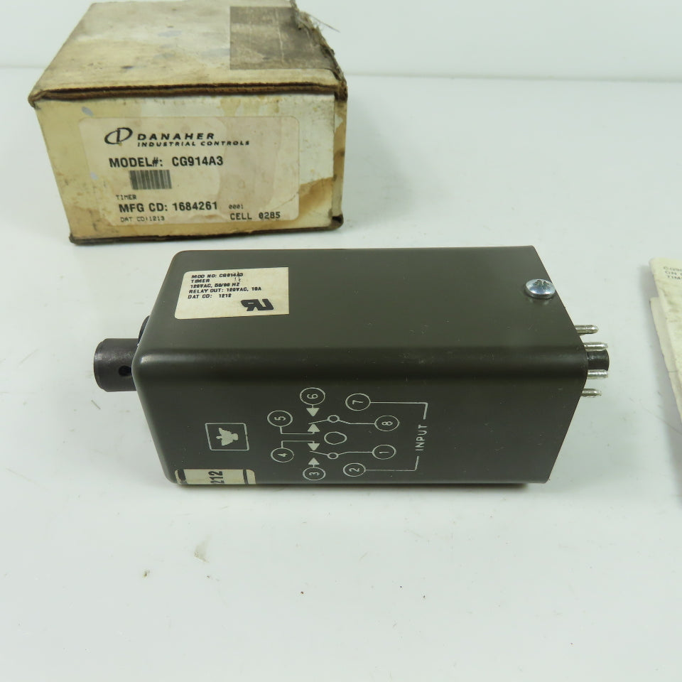 Danaher CG914A3 Time Delay Relay 120VAC 18A