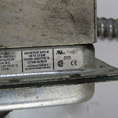 Cleveland Controls AFS-A Control Pressure Switch 300VA Pilot Duty At 120-277VAC