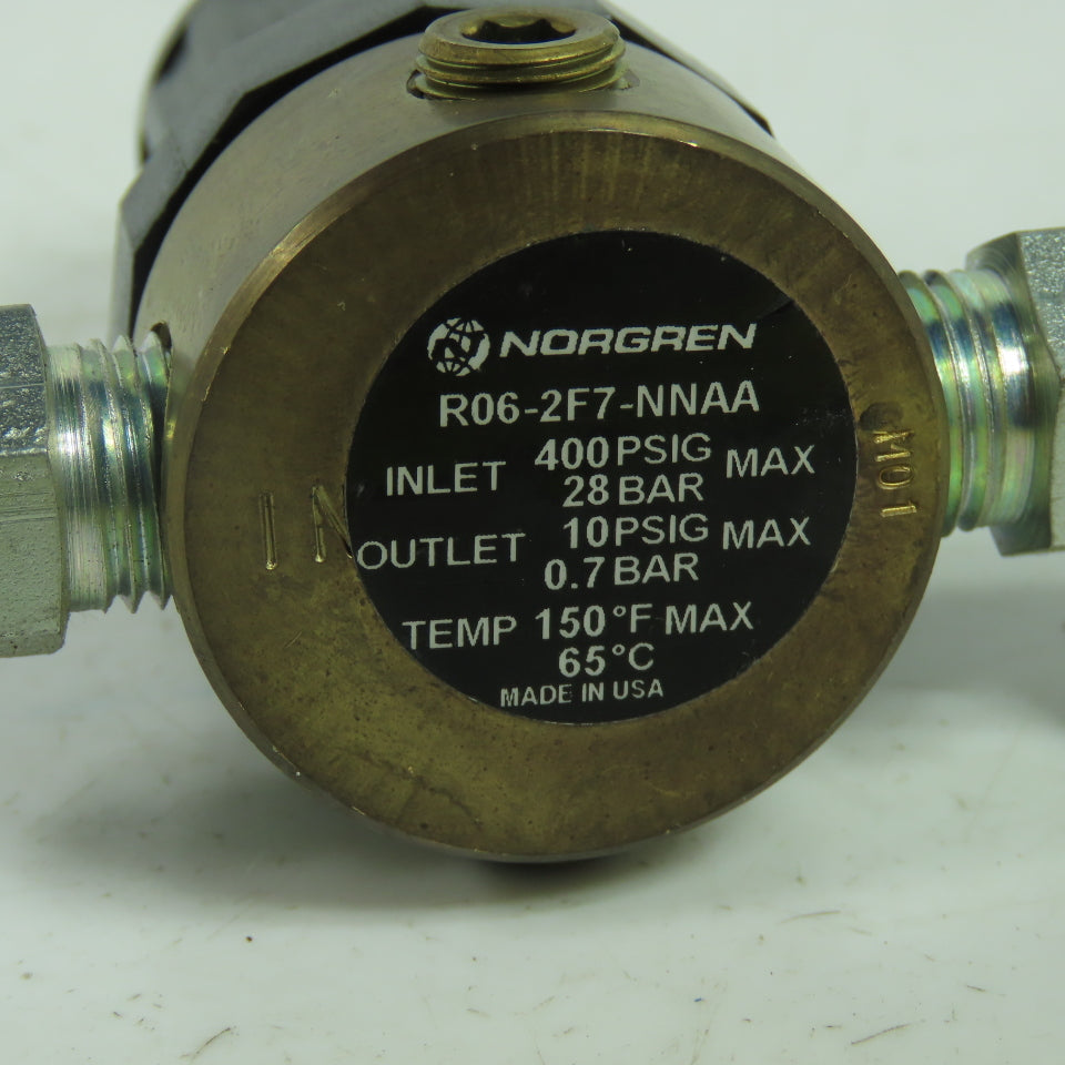 Norgren R06-2F7-NNAA Pneumatic Regulator Inlet 400PSIG Max Outlet 10PSIG Max