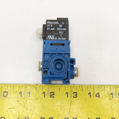 Rexroth M54210054 6mm Push To Connect 2 Way Pneumatic Solenoid Valve 24VDC Coil
