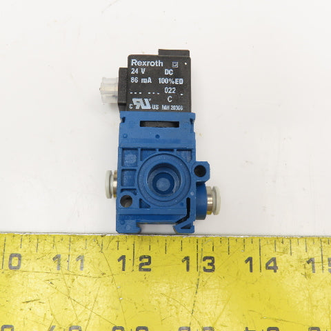 Rexroth M54210054 6mm Push To Connect 2 Way Pneumatic Solenoid Valve 24VDC Coil