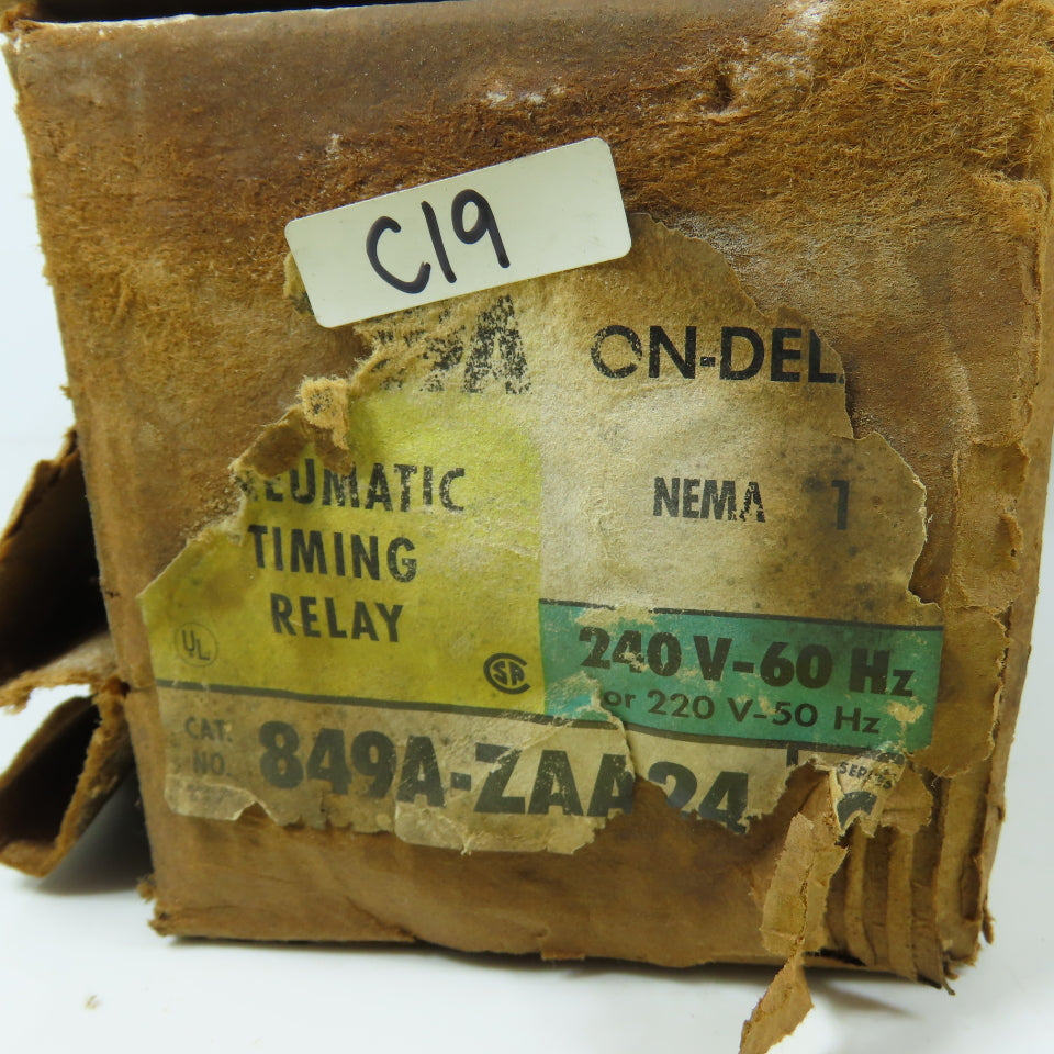Allen Bradley 849A-ZAA24 Ser C Pneumatic Timing Relay 600VAC 849A-ZOA24 NEW