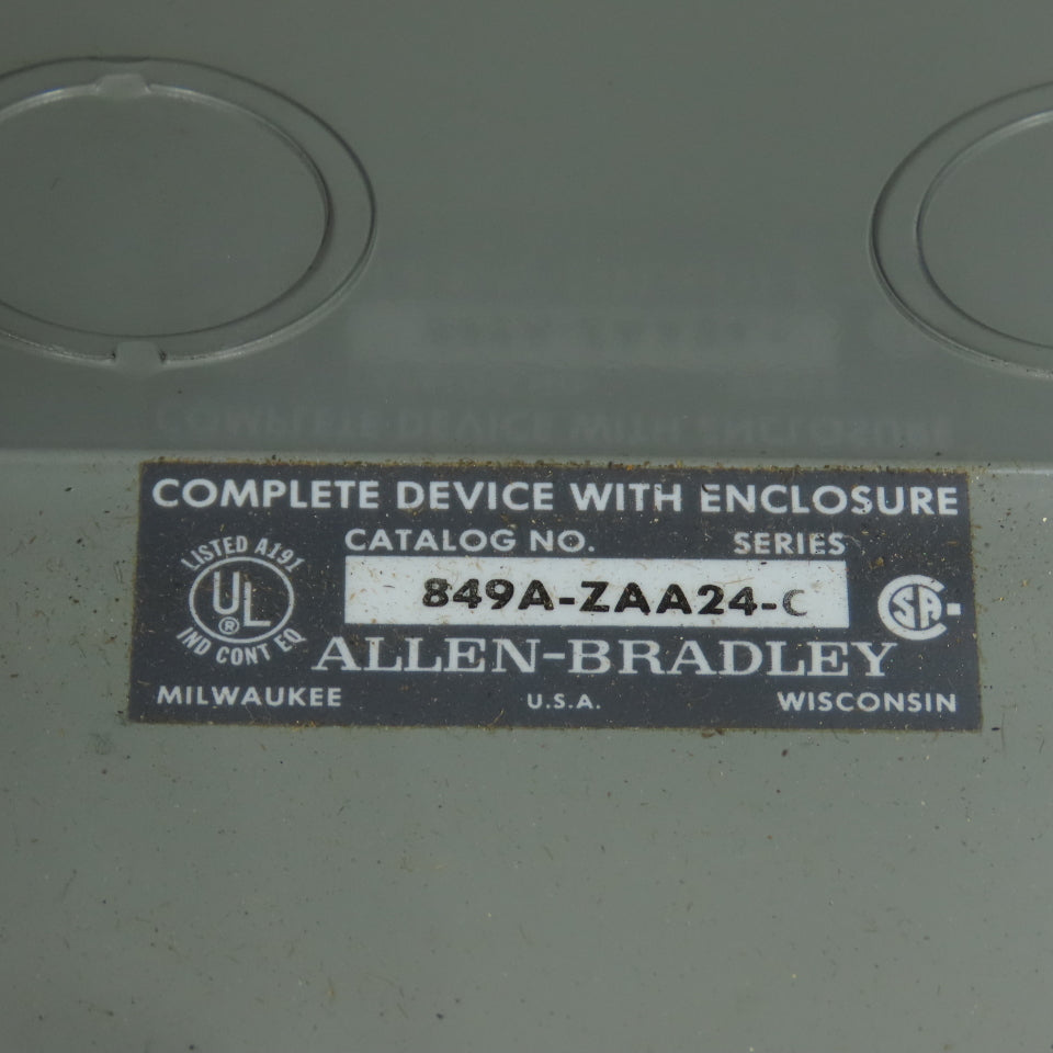 Allen Bradley 849A-ZAA24 Ser C Pneumatic Timing Relay 600VAC 849A-ZOA24 NEW