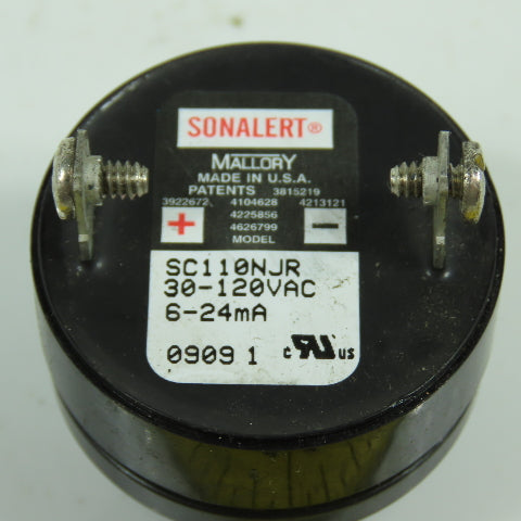 Mallory SC110NJR Sonalert 80 DBA Piezoelectric Alarm 30-120VAC