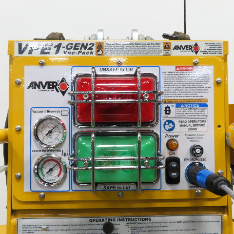 Anver VPE1-Gen2 750LB Two Pad Electric Side Gripper Vacuum Lifter 115V 1Ph