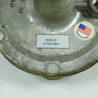 Maxitrol 325-3 Gas Pressure Regulator 10PSIG Max W/ Asco 8040H7 Solenoid Valve
