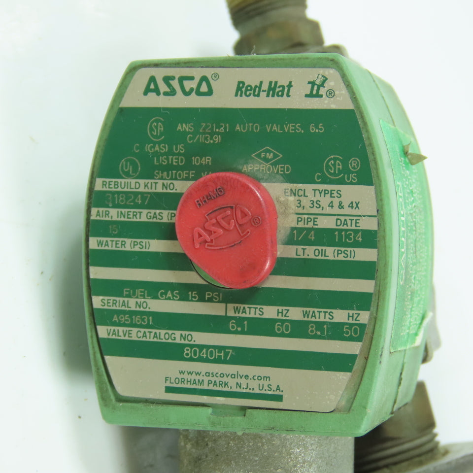 Maxitrol 325-3 Gas Pressure Regulator 10PSIG Max W/ Asco 8040H7 Solenoid Valve