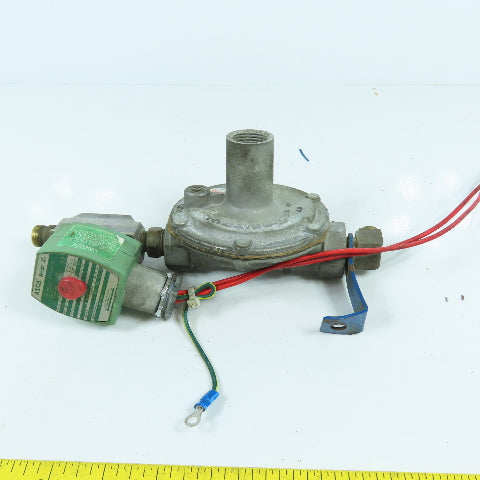 Maxitrol 325-3 Gas Pressure Regulator 10PSIG Max W/ Asco 8040H7 Solenoid Valve