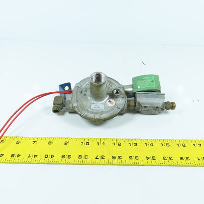 Maxitrol 325-3 Gas Pressure Regulator 10PSIG Max W/ Asco 8040H7 Solenoid Valve