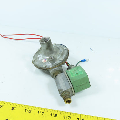 Maxitrol 325-3 Gas Pressure Regulator 10PSIG Max W/ Asco 8040H7 Solenoid Valve