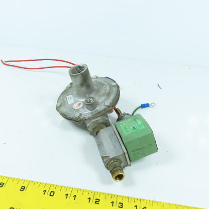 Maxitrol 325-3 Gas Pressure Regulator 10PSIG Max W/ Asco 8040H7 Solenoid Valve