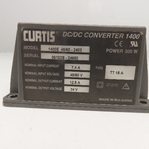 Curtis 1400E 300W DC-DC Converter 480/60V 7.4A Input 24V Output