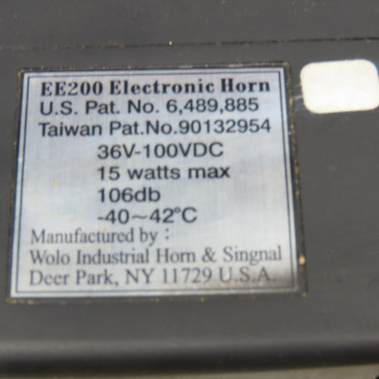 Wolo EE200 36-100VDC Industrial Horn 106db