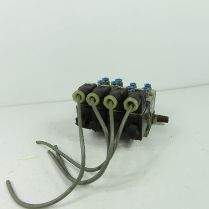 Herion 26254 4 Pneumatic Solenoid Valve Bank 1.5-10 Bar 24VDC Coil